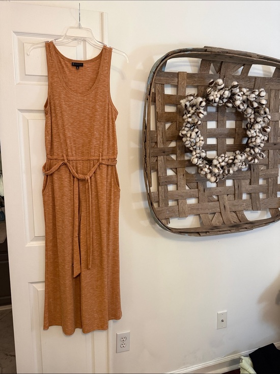 bobeau Dresses & Skirts - NWOT Bobeau Devin Melange Rusty Orange Ribbed Jumpsuit